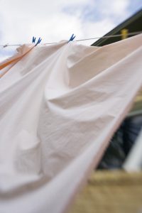 Laundry hung on a clothesline